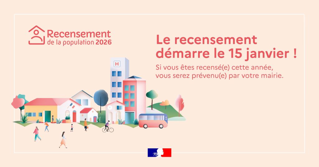 Recensement: on compte sur vous du 15 janvier au 14 f&Atilde;&copy;vrier 2026