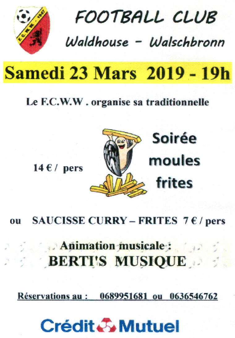 Soirée Moules-frites FCWW mars 2019