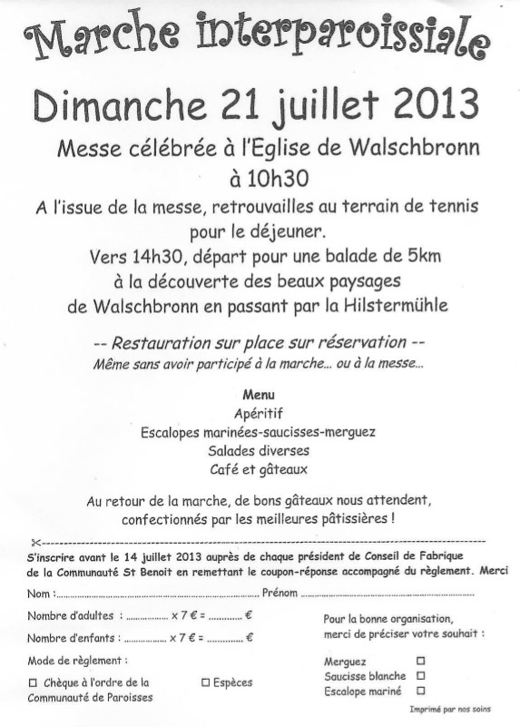Marche interparoissiale 2013