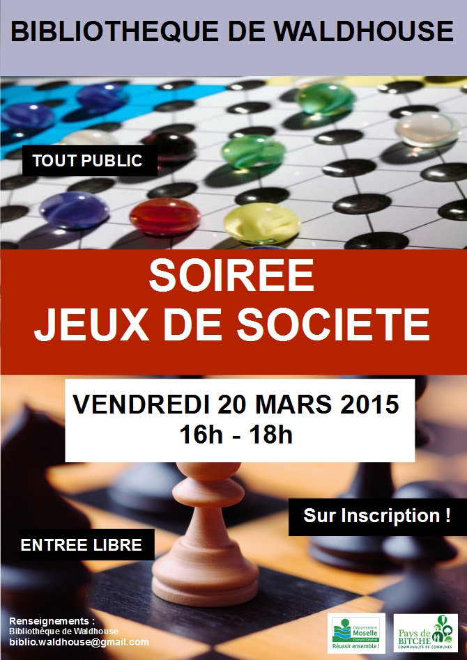 Soirée jeux à la bibliothèque le 20-03-2015