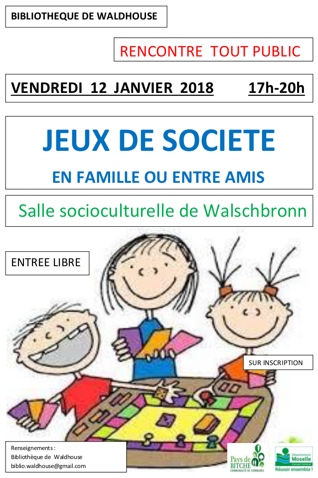 Soirée jeux de société janvier 2017