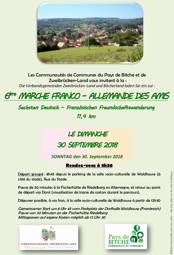 Flyer Marche transfrontalière des Amis 2018