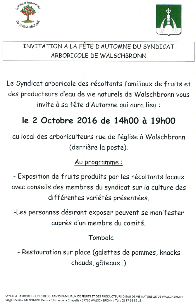 Fête d'Automne du syndicat arboricole 2016