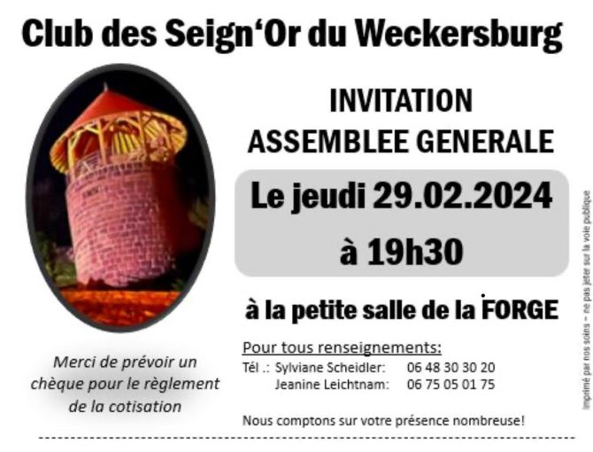 Assemblée générale des Seign'ors du Weckersburg