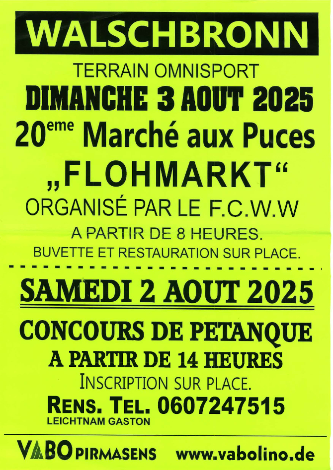 Marché aux puces et pétanque du FCWW 2025