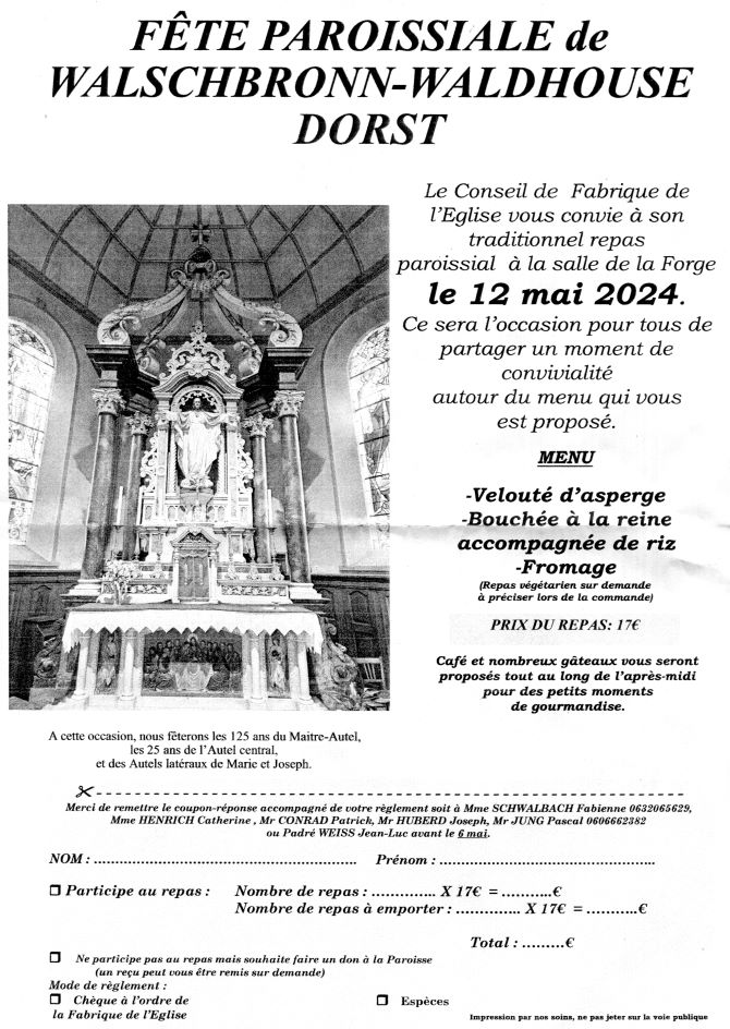 Fête paroissiale Walschbronn 2024