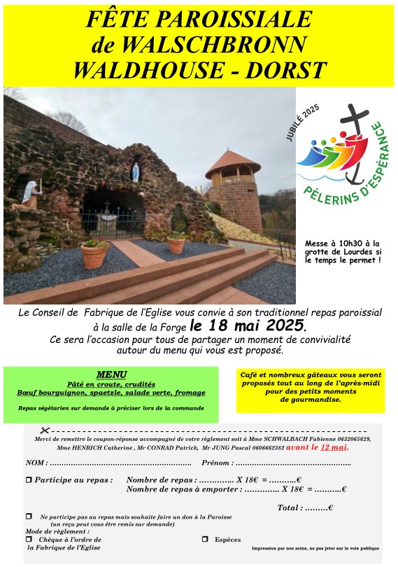 Fête paroissiale Walschbronn 2025