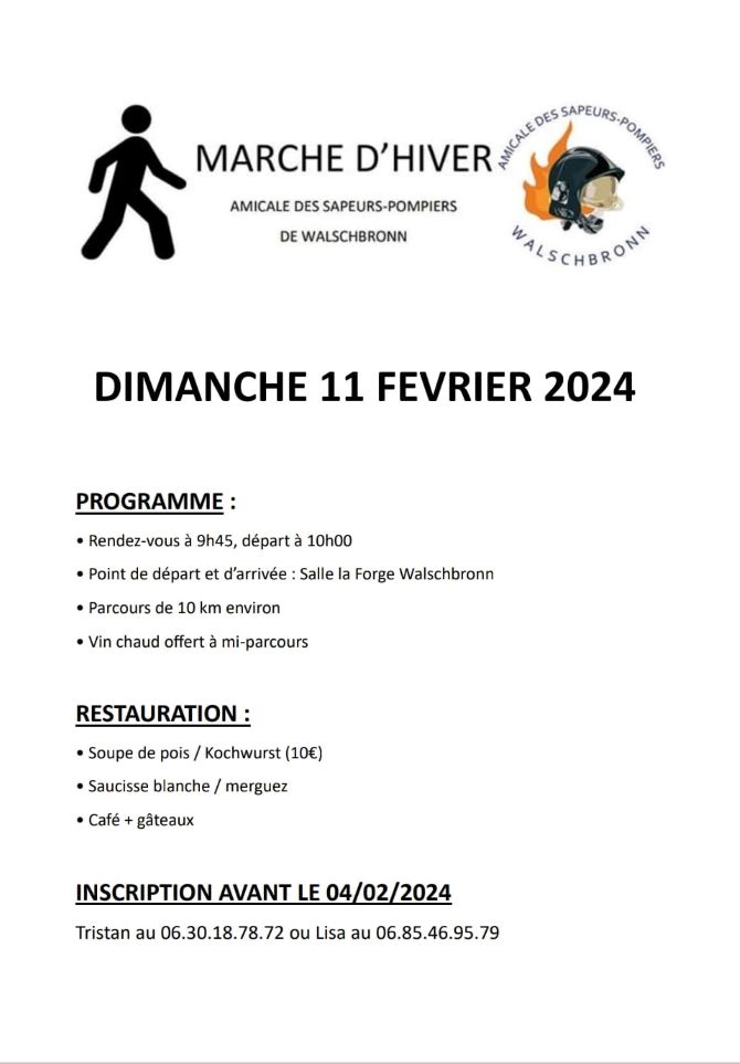 Marche d'hiver des pompiers 2024